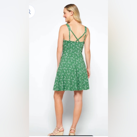 NWT Nine Britton Desiree Strappy green Floral Sleeveless Mini short Dress XSP - Picture 3 of 14
